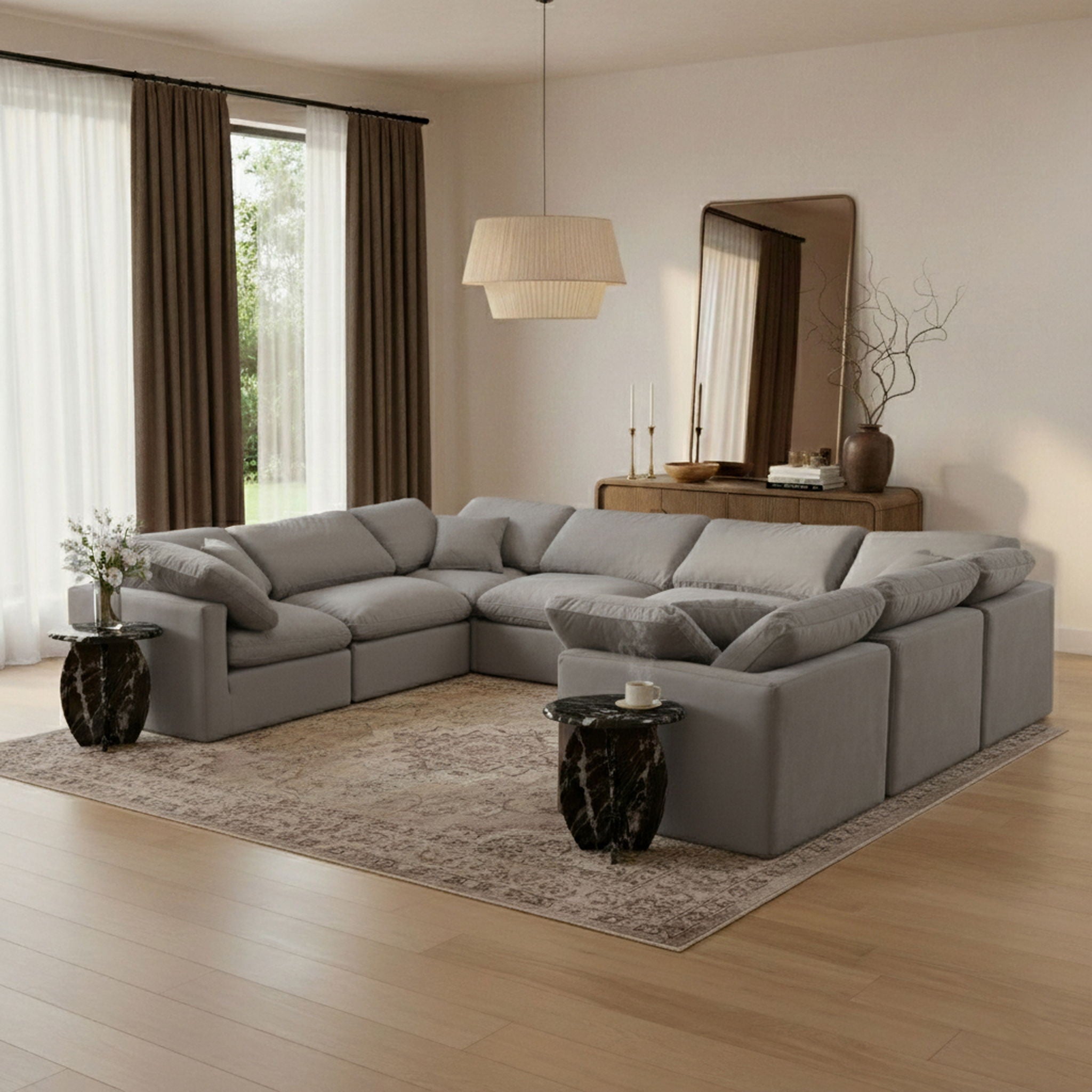 Indulge - Velvet 8 Piece Modular Sectional