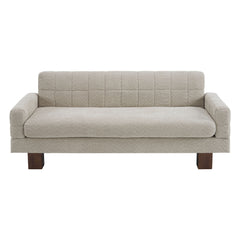 Modern Loveseat Sofa, 2 Seater With Square Arms For Living Room