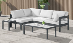 Nizuc - Outdoor Patio 4 Piece Modular Sectional With Gray Frame