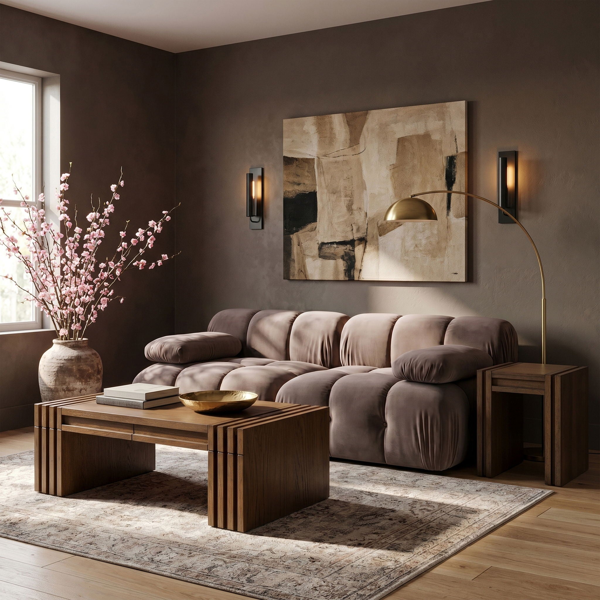 Orin - Velvet Performance Fabric Upholstered 2 Piece Modular Sofa