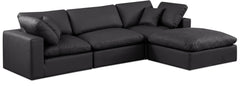 Comfy - 4 Piece Faux Leather Modular Sectional With Chaise