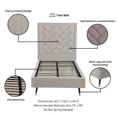 Crosby - Bed With Upholstered Headboard And Slats