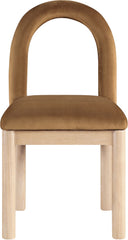 Conrad - Velvet Dining Chair With Natural Legs - Saddle