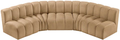 Arc - Velvet 5 Piece U-Shaped Modular Sofa