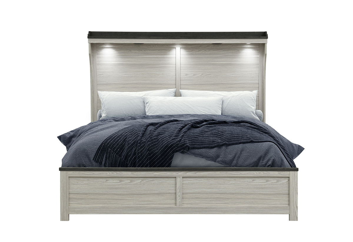 Ashley - King Panel Bed - Brown
