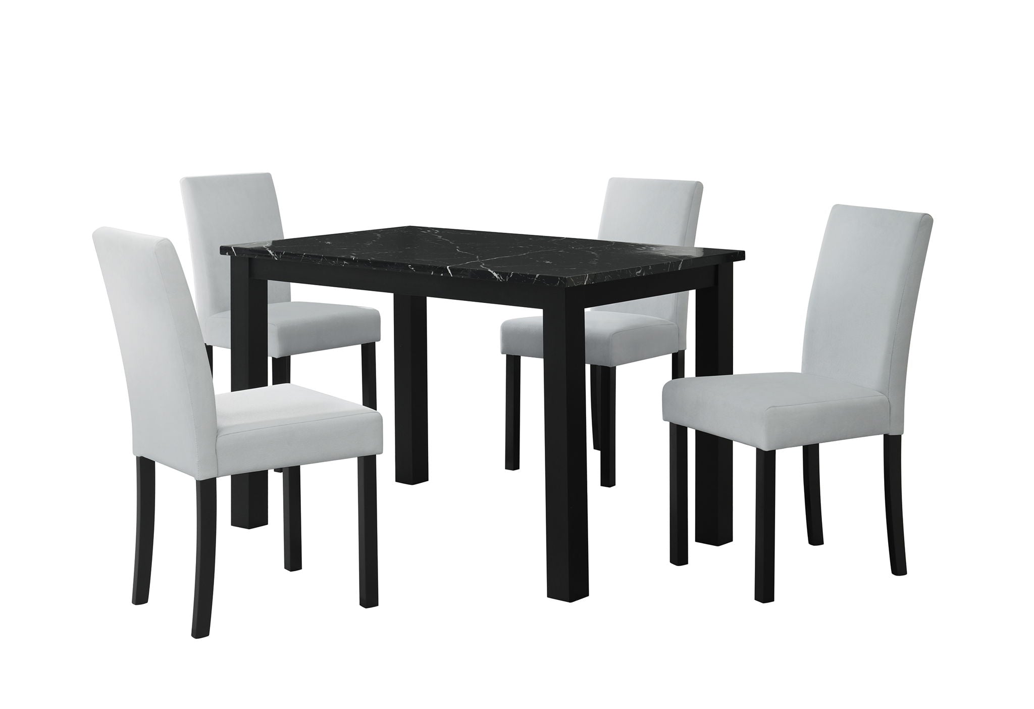D8032 - 2 Piece Dining Room Set (Dining Table And Dining Chair) - Black / Gray / White