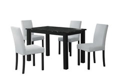 D8032 - 2 Piece Dining Room Set (Dining Table And Dining Chair) - Black / Silver