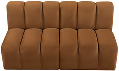Arc - Velvet 2 Pieces Modular Sofa - Saddle