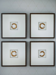 Dallbourne - White / Gold Finish - Wall Art Set (Set of 4)