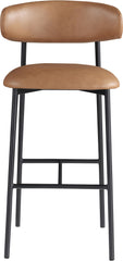Lupita - Vegan Leather Upholstered Bar Stool With Matte Black Frame (Set of 2)