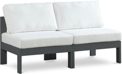 Nizuc - Outdoor Patio 2 Seat Armless Modular Sofa With Gray Frame