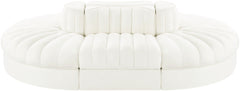 Rummi - Oval Velvet Performance Fabric Upholstered 6 Piece Modular Sectional