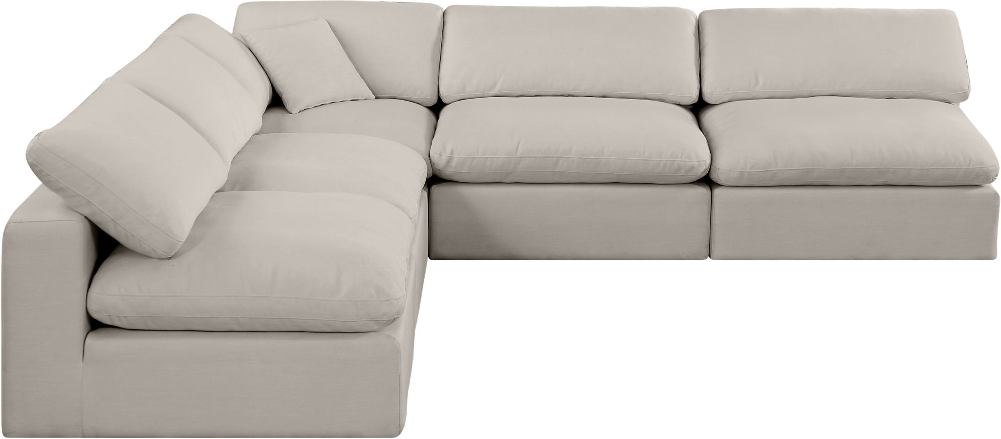 Comfy - 5 Piece Linen Modular Corner Armless Sectional