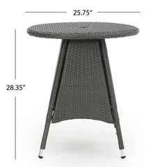 Outdoor Rattan Bistrotable With Surface Round - Gray