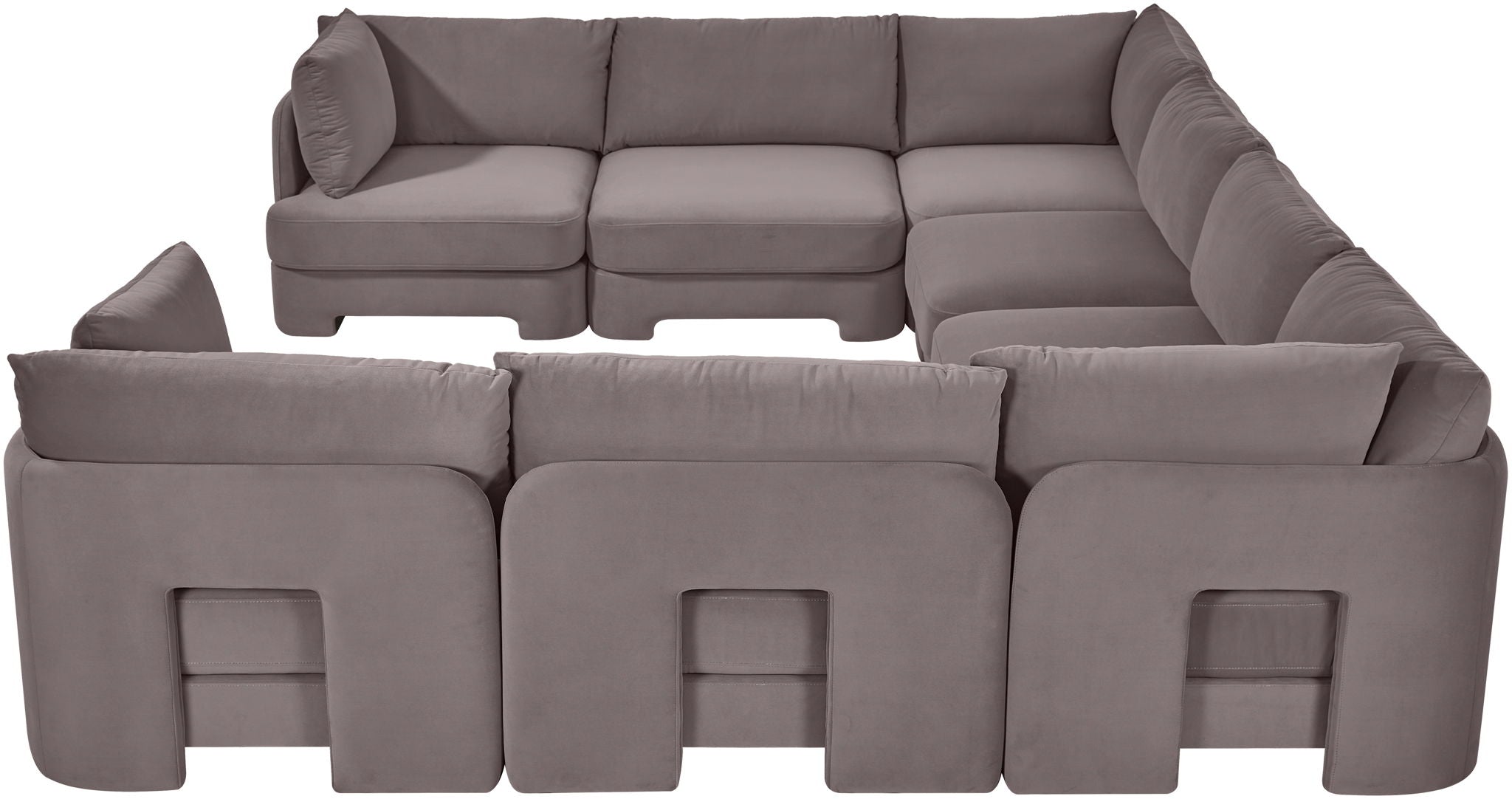 Hammond - Velvet Performance Fabric Upholstered 8 Piece U-Shaped Sectional