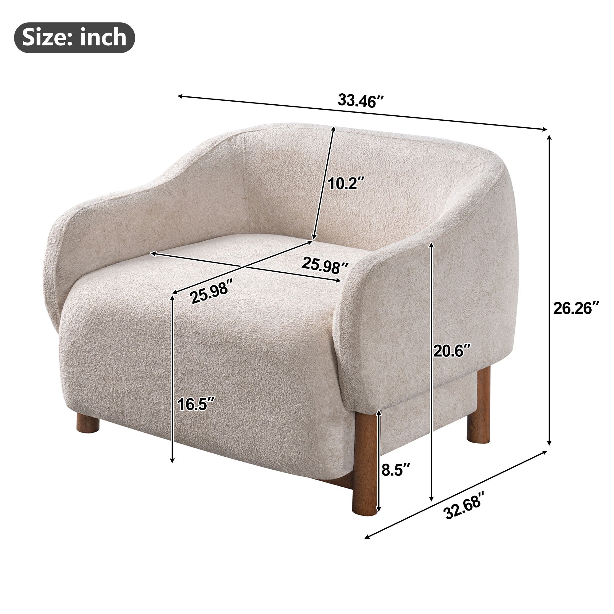 Modern Accent Chair With Recessed Arms And Tight Back