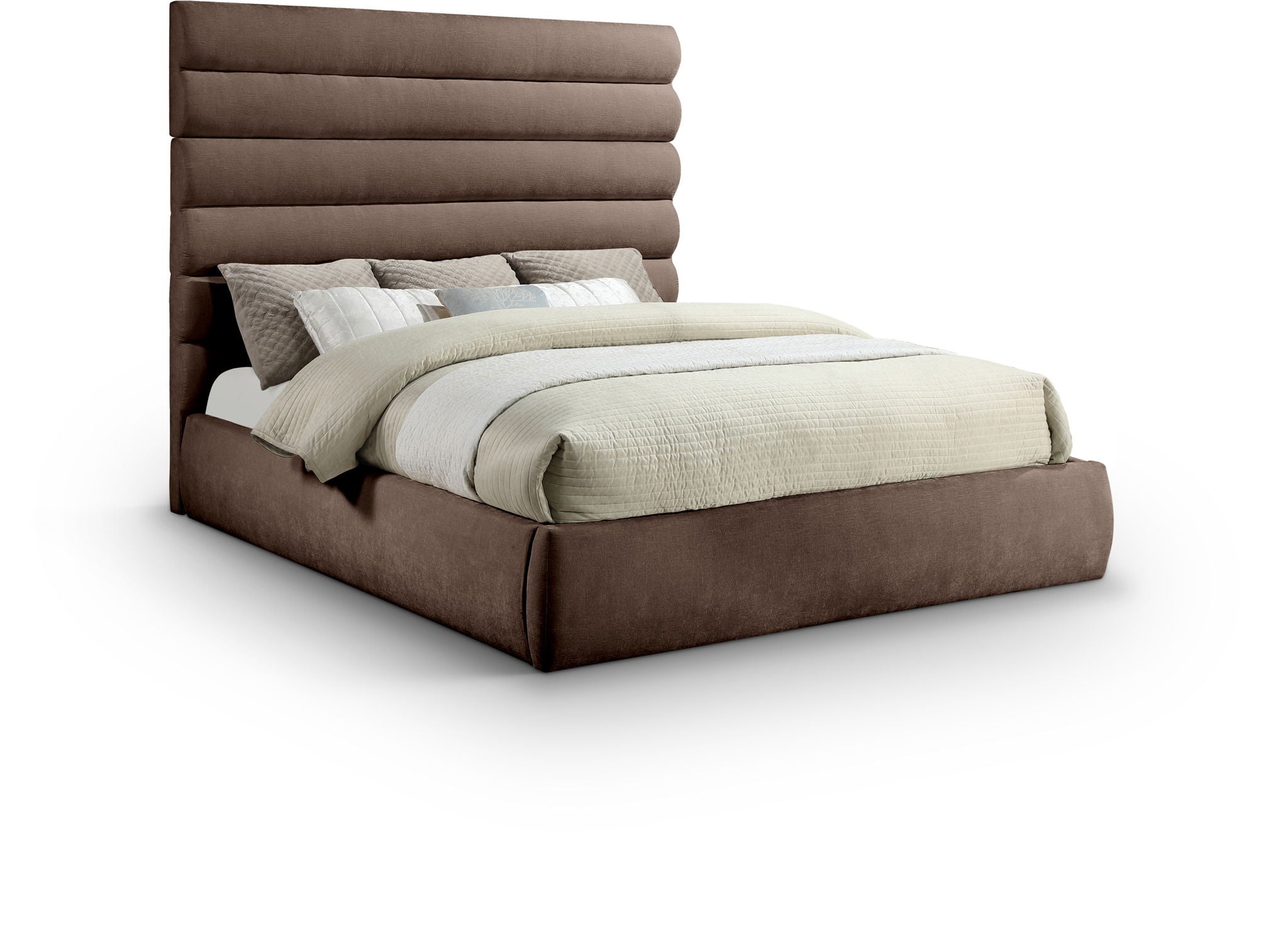 Adam - Chenille Fabric Bed With 70.5" Headboard