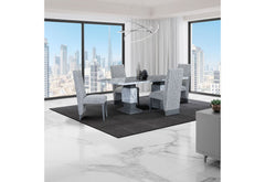 D1212 - 7 Piece Dining Room Set (Dining Table And 6 Dining Chairs) - Gray / White