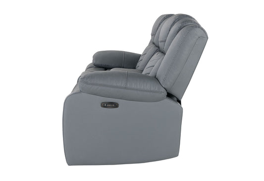 U7069 - Power Reclining Sofa/Power Console Reclining Loveseat With LED +Immersive Sound/Power Recliner - Gray