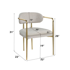 Zayn - Arm Chair (Set of 2) - Beige / Gold