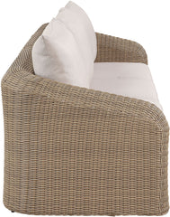 Seacrest - Olefin Water Resistant Fabric And Wicker 3 Piece Outdoor Patio Modular Sofa