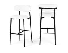 Lupita - Vegan Leather Upholstered Bar Stool With Matte Black Frame (Set of 2)