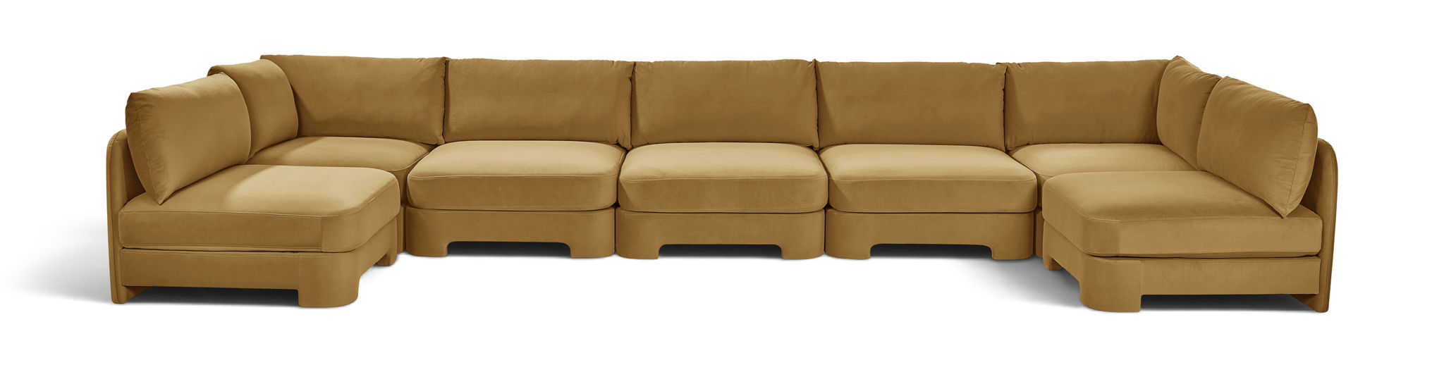 Hammond - Velvet Performance Fabric Upholstered 7 Piece U-Shaped Armless Sectional