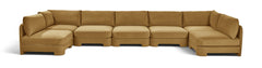 Hammond - Velvet Performance Fabric Upholstered 7 Piece U-Shaped Armless Sectional