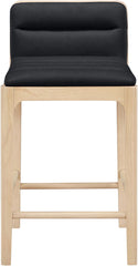 Ellis - Vegan Leather Upholstered Counter Stool (Set of 2) - Natural Base