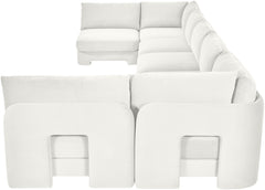 Hammond - Velvet Performance Fabric Upholstered 7 Piece U-Shaped Armless Sectional