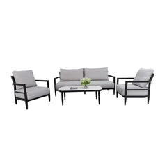 Outdoor Conversation Set With Chairs, Bench Sofa, Tables, Sunbrella Cushions
