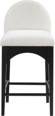 Waldorf - Chenille Stool With Black Legs