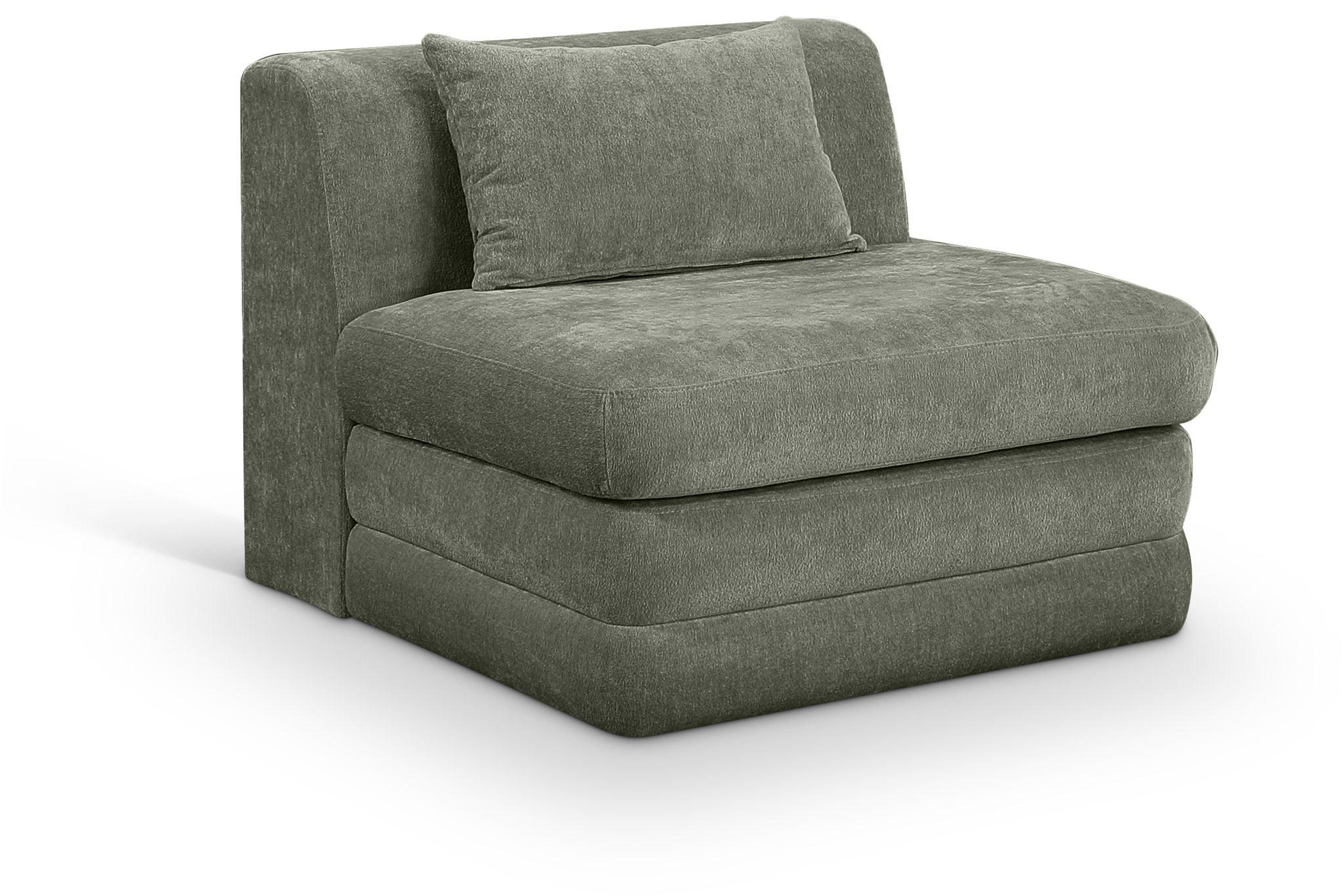 Stellar - Chenille Fabric Upholstered Modular Armless Chair