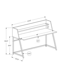 Computer Desk For Home Office, Laptop, Storage Shelves, Marble Look Contemporary & Modern