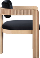 Sacha - Velvet Dining Chair With Natural Base (Set of 2)