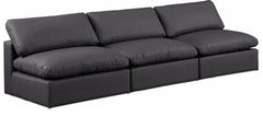 Comfy - Faux Leather Modular Armless Sofa 3 Seats