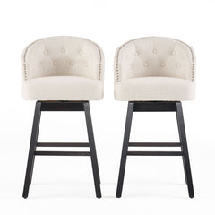 360 Degree Swivel Bar Stool With Stunning Nailhead Trim (Set of 2)