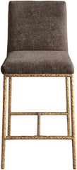 Reeves - Chenille Fabric Upholstered Counter Stool (Set of 2) - Gold Base