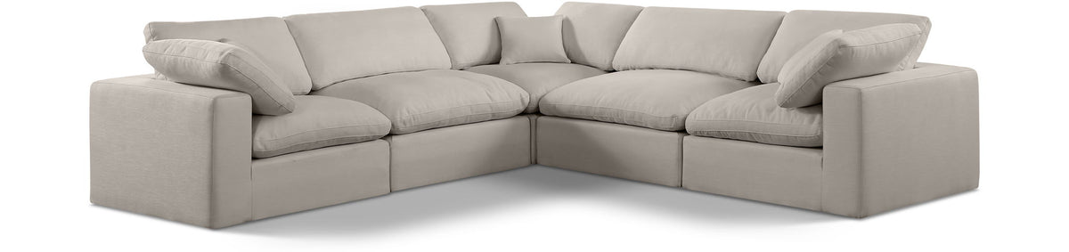 Comfy - 5 Piece Linen Modular Corner Sectional