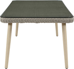 Seacrest - Tempered Glass Top And Wicker Outdoor Patio Dining Table