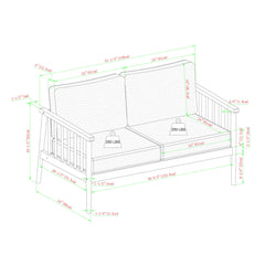 Contemporary Cushioned Patio Triple Lounge