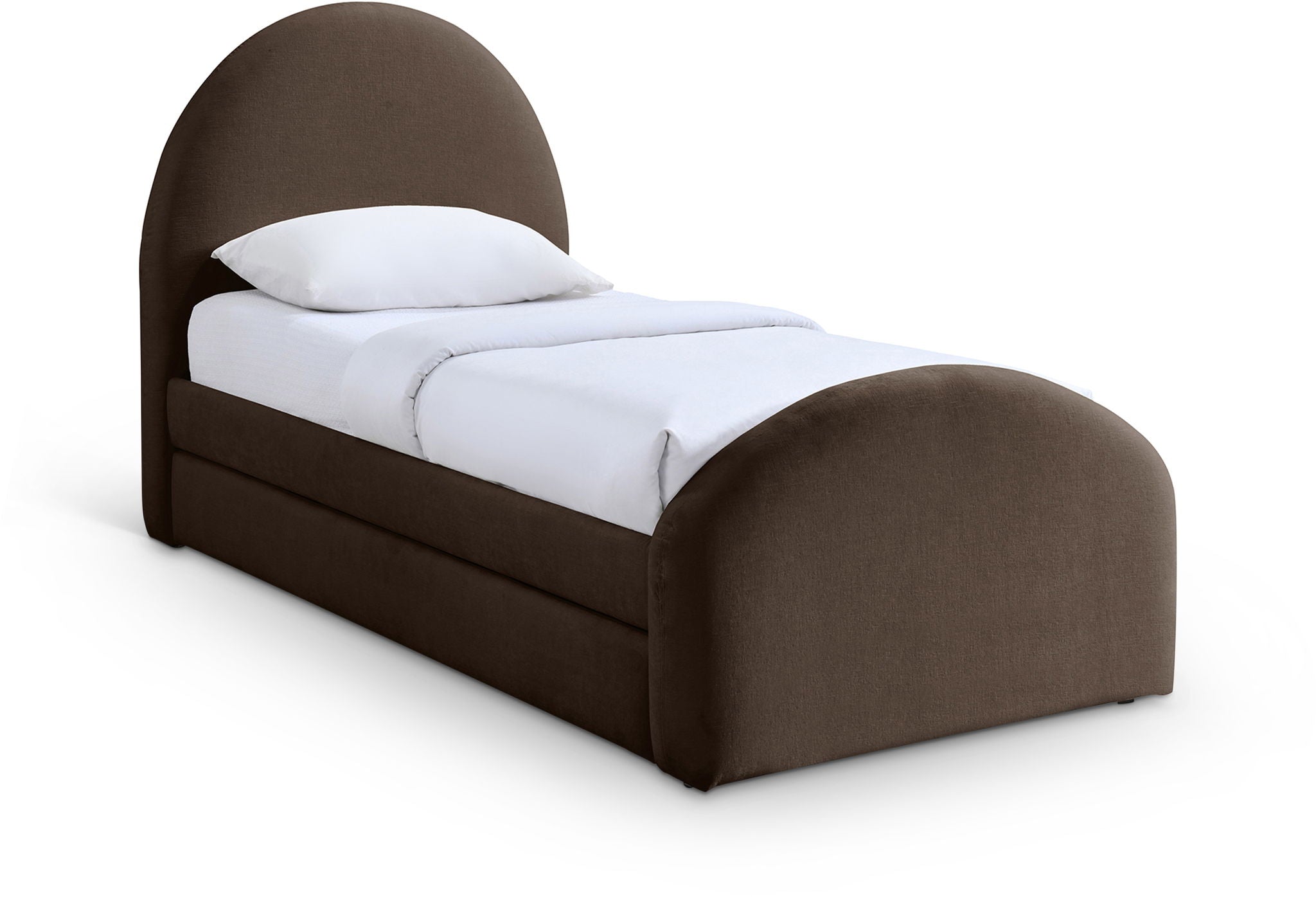 Andaz - Chenille Fabric Upholstered Trundle Bed