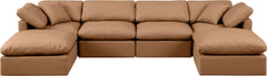 Indulge - Faux Leather 6 Piece Modular Double Chaise Sectional