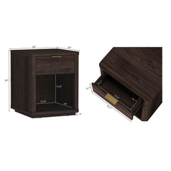 Evelyn - Nightstand With 1 Drawer And Open Shelf