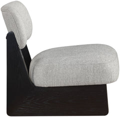 Vetra - Linen Textured Fabric Upholstered Accent Chair With Black Base