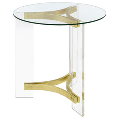 Janessa - Round Glass Top Acrylic Leg Table