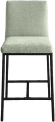 Reeves - Chenille Fabric Upholstered Counter Stool (Set of 2) - Black Base