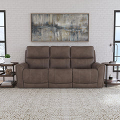 Carter - Power Reclining Sofa With Console & Power Headrests & Lumbar - Cappuccino
