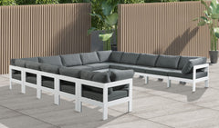 Nizuc - Outdoor Patio 13 Piece Modular Sectional With White Frame