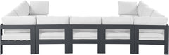 Nizuc - Outdoor Patio 9 Piece Modular Sectional With Gray Frame